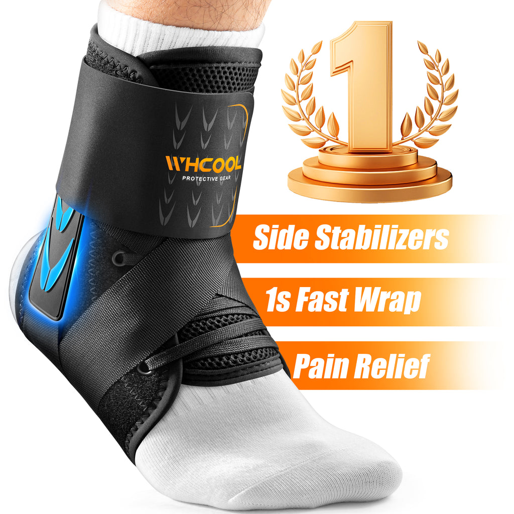 Whcool Stabilizing Ankle Brace, Breathable Compression Wrap for Sports, Running & Gym, Unisex Guard，Single