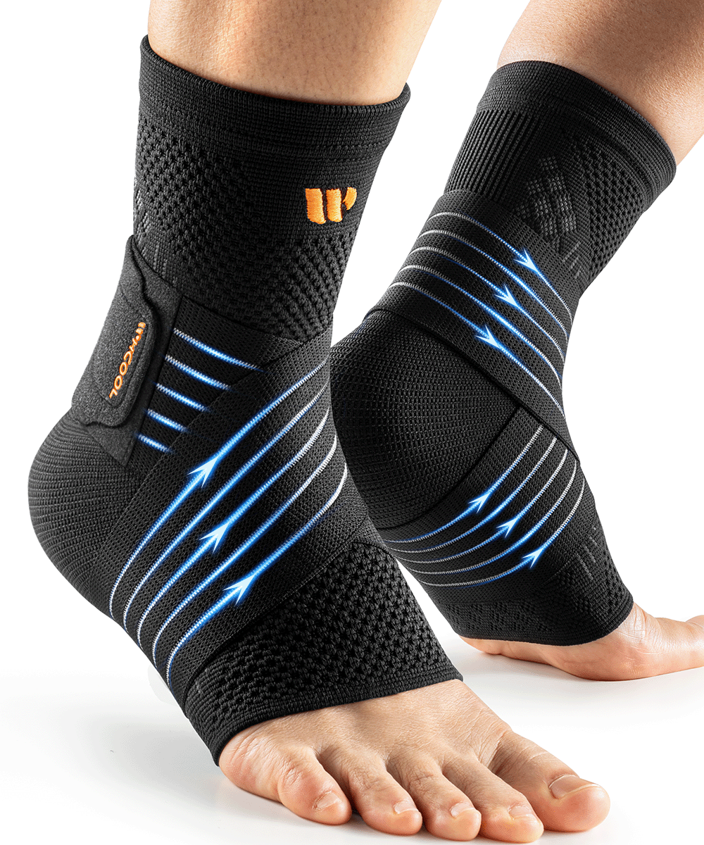 WHCOOL Ankle Brace with 3D Mesh, Lightweight Ankle Brace for Plantar Fasciitis & Achilles Tendon, Adjustable Foot Brace Gently Stabilizes, for Sports
