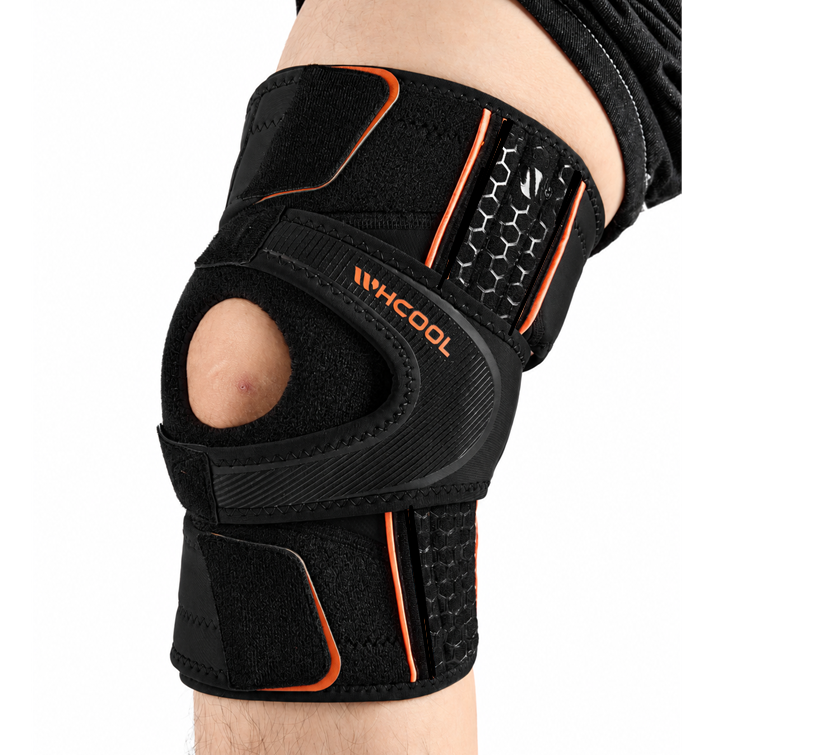 Whcool Adjustable Hinged Knee Brace,Compression Knee Support with Patella Gel Pad & 6 Side Stabilizers,for Workout & Sports Meniscus Tear,Arthritis,ACL Injury,Knee Pain Arthritis Relief