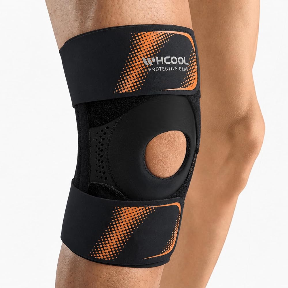 Whcool Ultra‑thin Hinged Knee Brace,Adjustable Knee Support with 4 Side Stabilizers & Patella Gel,for Workout & Sports and Arthritis Pain Relief Brace