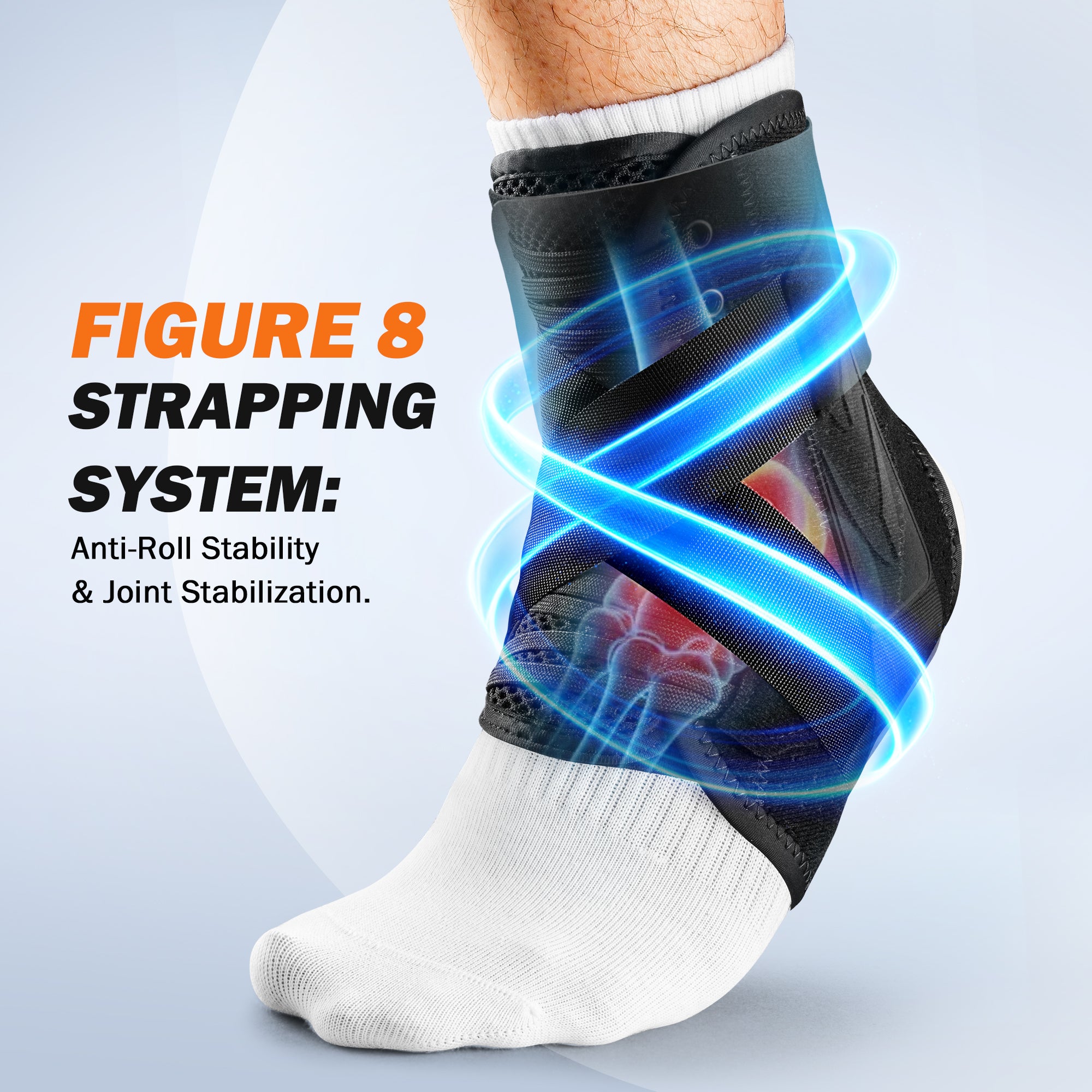 Whcool Stabilizing Ankle Brace, Breathable Compression Wrap for Sports, Running & Gym, Unisex Guard，Single