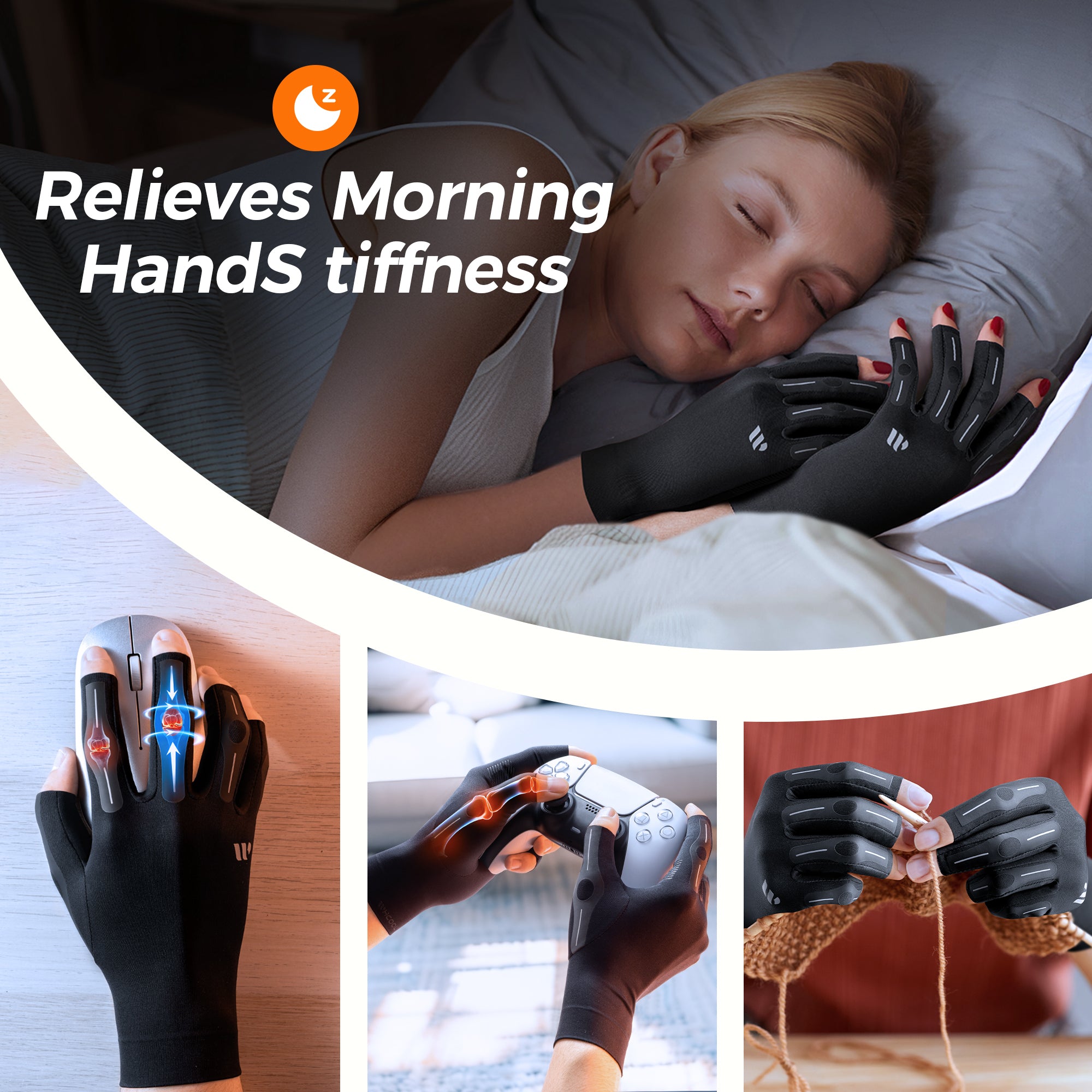 Whcool Compression Gloves for Hand and Joint Pain Relief,Arthritis Gloves for Men & Women,Reduce Hand Swelling and Stiffness,1 Pair