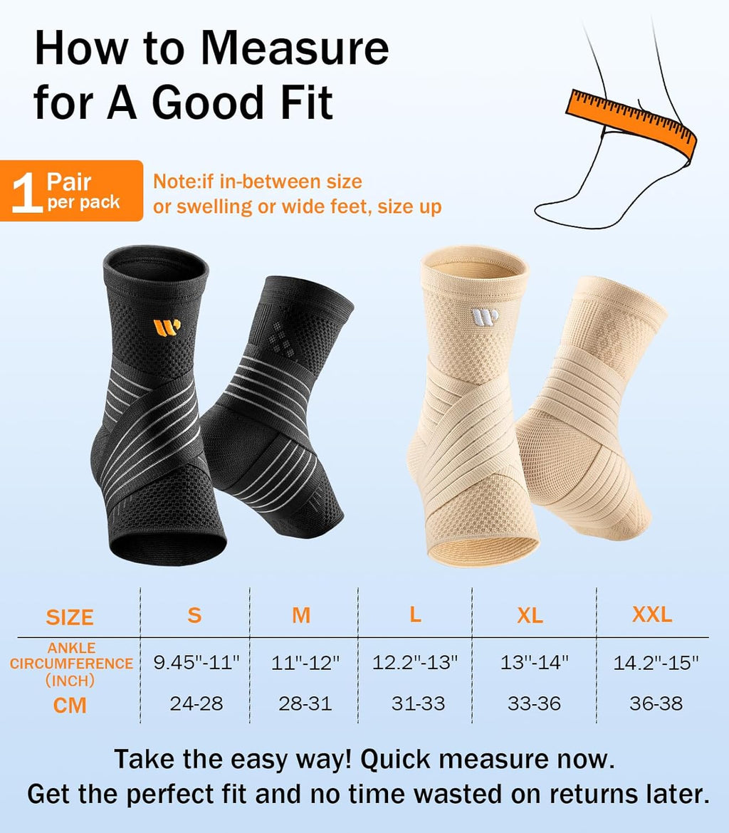 WHCOOL 3D-Mesh Adjustable Ankle Joint Support Brace – Lightweight Joint Stability for Active Motion