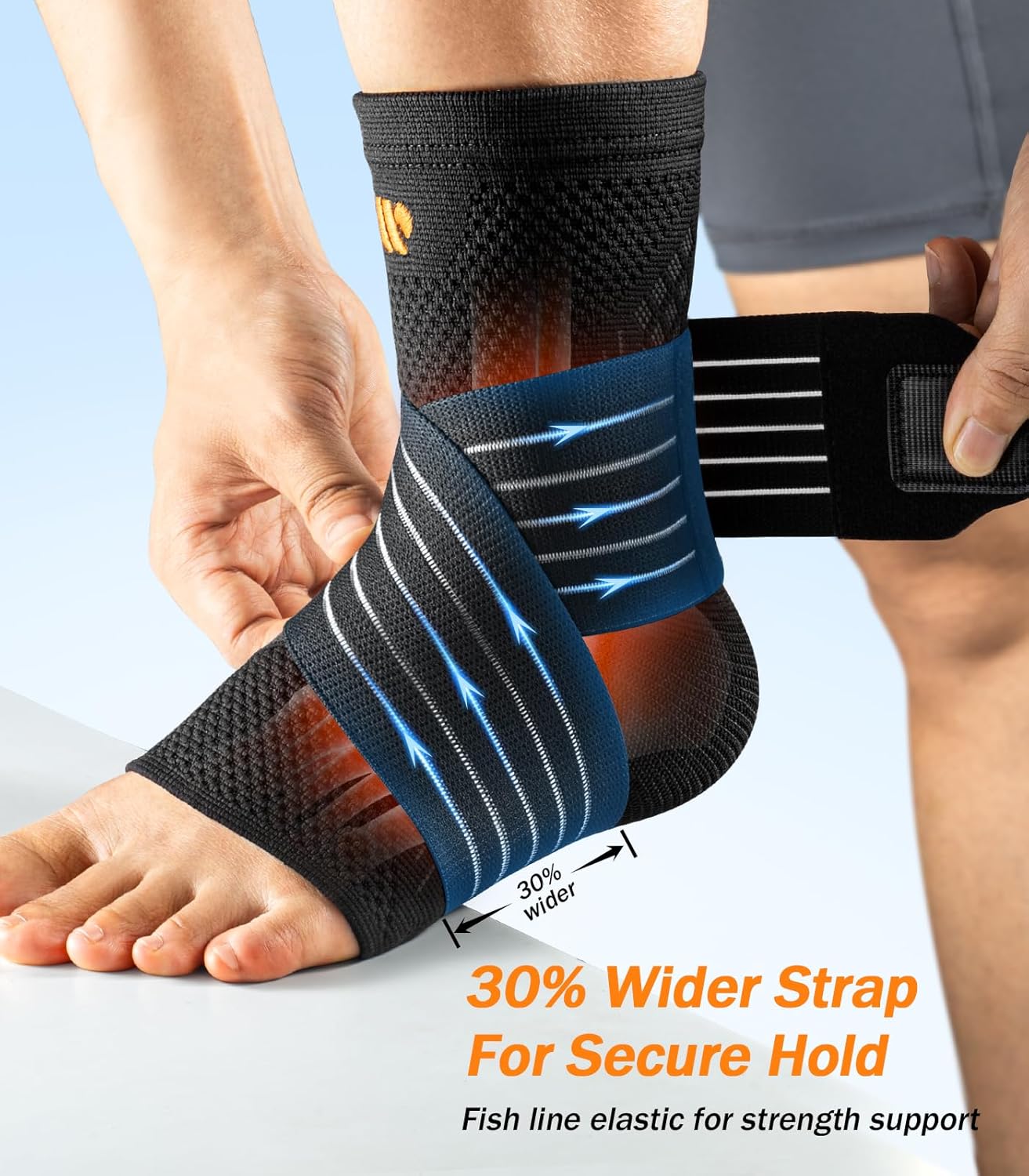WHCOOL 3D-Mesh Adjustable Ankle Joint Support Brace – Lightweight Joint Stability for Active Motion