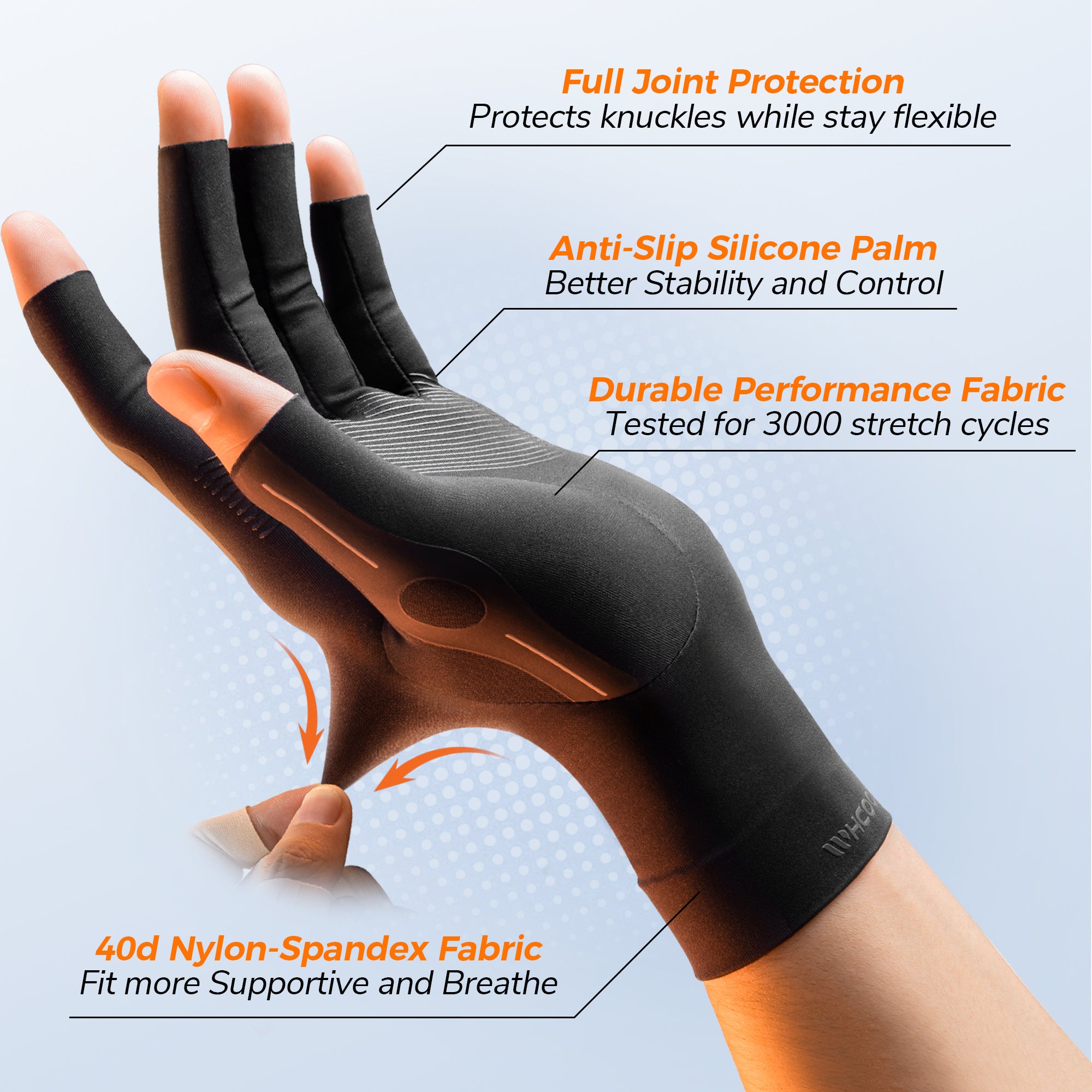 Whcool Compression Gloves for Hand and Joint Pain Relief,Arthritis Gloves for Men & Women,Reduce Hand Swelling and Stiffness,1 Pair